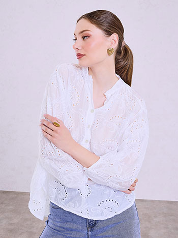 Μπλούζα κεντητή με balloon μανίκι SQ7751.4480+1