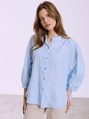 Πουκάμισο βαμβακερό με κεντήματα SQ7807.3009+2