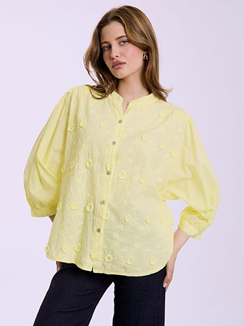 Πουκάμισο βαμβακερό με κεντήματα SQ7807.3009+3