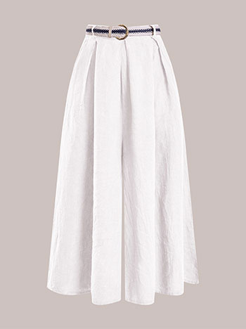 Παντελόνα λινή wide leg SQ7830.1522+1