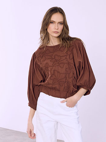 Μπλούζα κεντητή με ελαστικό τελείωμα SQ7830.4229+2