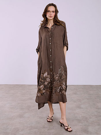 Σεμιζιέ φόρεμα με εμπριμέ τελείωμα SQ7830.8378+1