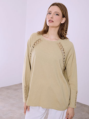 Μπλούζα με πλεκτές κροσέ λεπτομέρειες SQ7834.4659+4