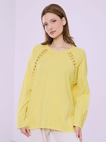 Μπλούζα με πλεκτές κροσέ λεπτομέρειες SQ7834.4659+2