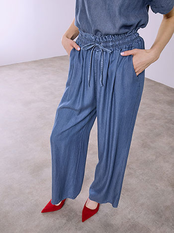 Celestino Παντελόνα με Denim Όψη Sq7866 1387+1 Παντελόνια Παντελόνες Γυναικεία Ρούχα Μόδα