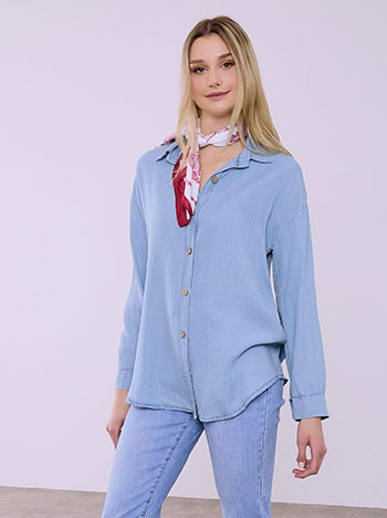 Πουκάμισο με denim όψη SQ7866.3169+2