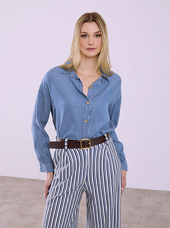 Πουκάμισο με denim όψη SQ7866.3169+1