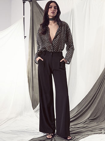 Celestino Παντελόνα μονόχρωμη με πιέτες SQ7880.1071+1