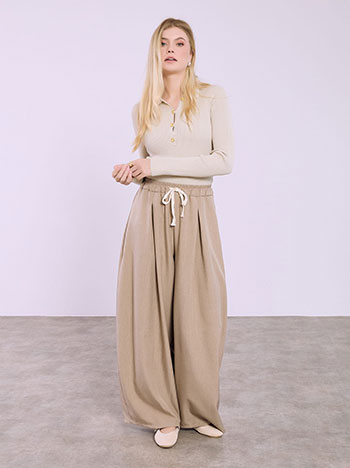 Παντελόνα wide leg με πιέτες SQ7880.1216+2