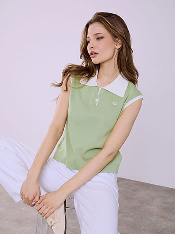 Μπλούζα πλεκτή με γιακά SQ7880.4720+4