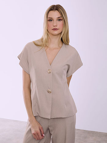 Γιλέκο με ανάγλυφα κουμπιά SQ7880.5070+3