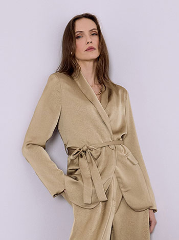 Σακάκι σατέν με ζώνη SQ7880.5071+2