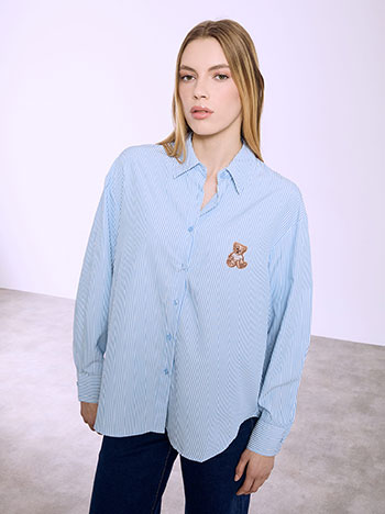 Πουκάμισο ριγέ με αρκουδάκι SQ7911.3105+2