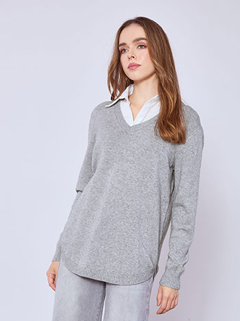 Μπλούζα με γιακά απο πουκάμισο SQ7932.4952+2