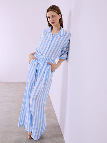 Παντελόνα βαμβακερή ριγέ SQ7945.1736+1