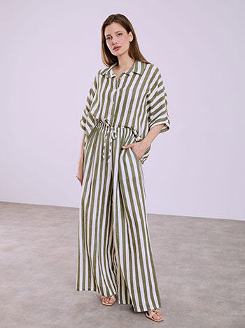 Παντελόνα βαμβακερή ριγέ SQ7945.1736+2