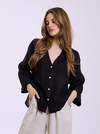 Πουκάμισο λινό ασύμμετρο SQ7945.3593+3