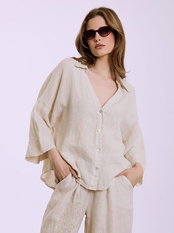 Πουκάμισο λινό ασύμμετρο SQ7945.3593+4