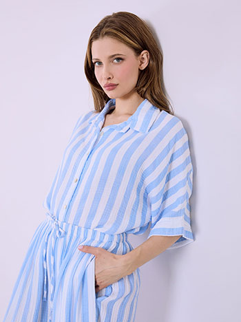 Πουκάμισο ασύμμετρο με ρίγες SQ7945.3825+1