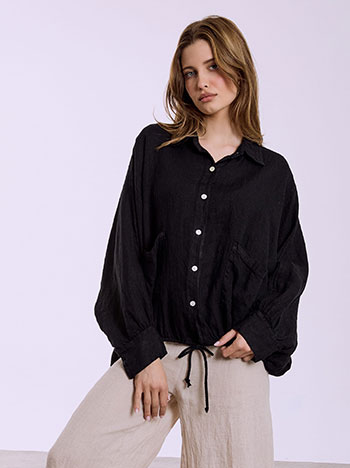 Τζάκετ λινό ασύμμετρο SQ7945.6156+3