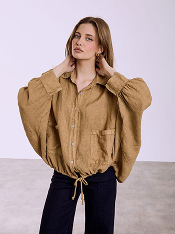 Τζάκετ λινό ασύμμετρο SQ7945.6156+2