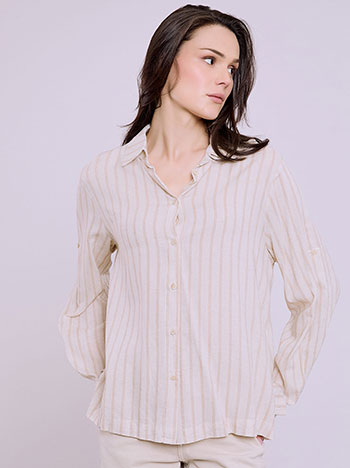 Πουκάμισο ριγέ ασύμμετρο SQ7948.3135+2