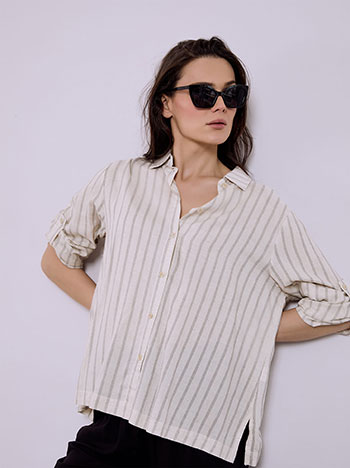 Πουκάμισο ριγέ ασύμμετρο SQ7948.3135+1