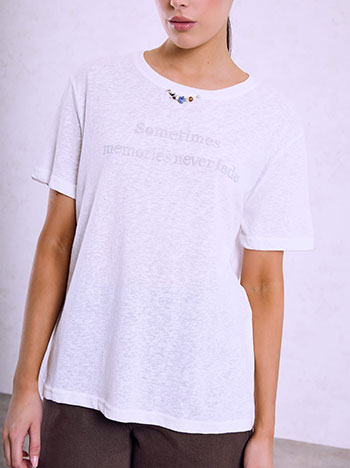 Μπλούζα με λογότυπο από strass SQ7948.4013+1
