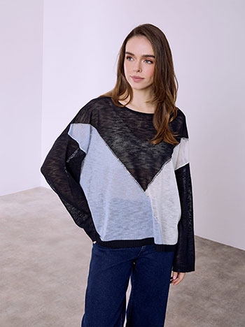 Μπλούζα πλεκτή με strass SQ7948.4139+4