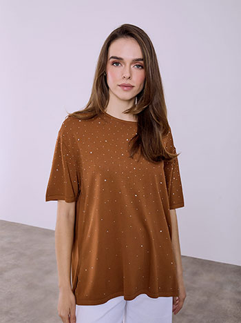 Μπλούζα πλεκτή με strass SQ7948.4203+3