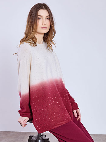 Πουλόβερ μακρύ με strass SQ7948.4360+4