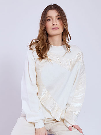 Πουλόβερ με σατέν καρδιά SQ7948.4900+2