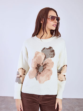 Πουλόβερ με strass και πέρλες SQ7948.4983+1