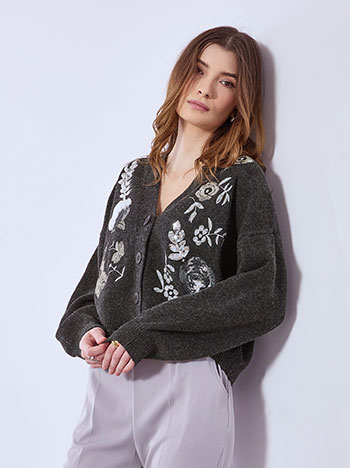 Ζακέτα πλεκτή με παγιέτες SQ7948.5074+6