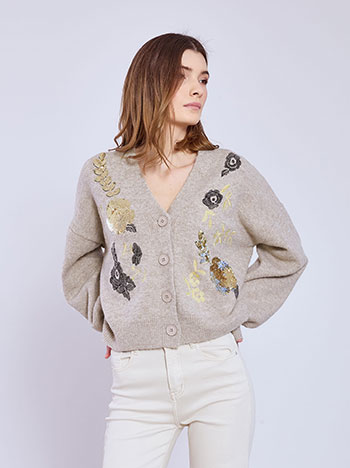 Ζακέτα πλεκτή με παγιέτες SQ7948.5074+4