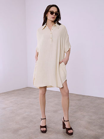 Φόρεμα oversized με λινό SQ7948.8121+3