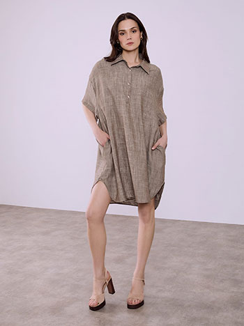 Φόρεμα oversized με λινό SQ7948.8121+2 φωτογραφία