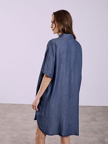 Celestino Φόρεμα Μίνι Ασύμμετρο με Denim Όψη Sq7948 8262+2 Φορέματα Mini Γυναικεία Ρούχα Μόδα