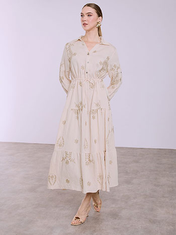 Φόρεμα μάξι με μεταλλιζέ κεντήματα SQ7948.8279+4