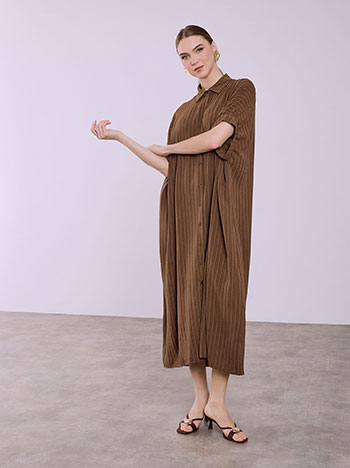 Σεμιζιέ φόρεμα ριγέ oversized SQ7948.8293+2