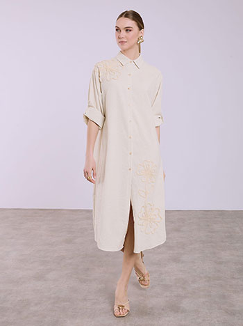 Celestino Σεμιζιέ φόρεμα με ανάγλυφα λουλούδια SQ7948.8956+4