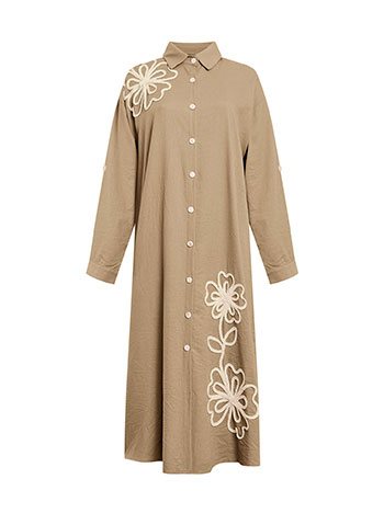 Σεμιζιέ φόρεμα με ανάγλυφα λουλούδια SQ7948.8956+3 φωτογραφία