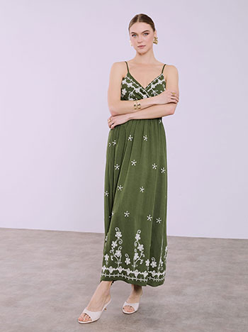 Φόρεμα με κεντητά σχέδια μάξι SQ7949.8168+5