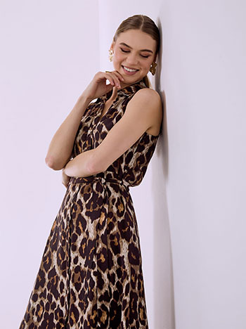 Σεμιζιέ φόρεμα λεοπάρ SQ7949.8201+2