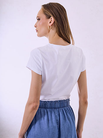  T-shirt με στάμπα φράουλα με strass SQ7958.4010+3 - 2
