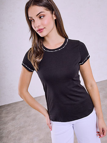 T-shirt με πέρλες SQ7958.4031+2