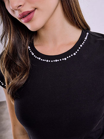 Celestino T-Shirt με Πέρλες Sq7958 4031+2 Μπλούζες T-Shirts Γυναικεία Ρούχα Μόδα
