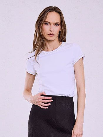 T-shirt με πέρλες SQ7958.4052+2