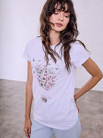 T-shirt με στάμπα πεταλούδες SQ7958.4390+3