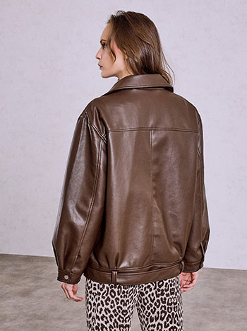 Celestino Μπουφάν Biker Δερματίνης Sq7982 6042+2 Πανωφόρια Γυναικεία Ρούχα Μόδα